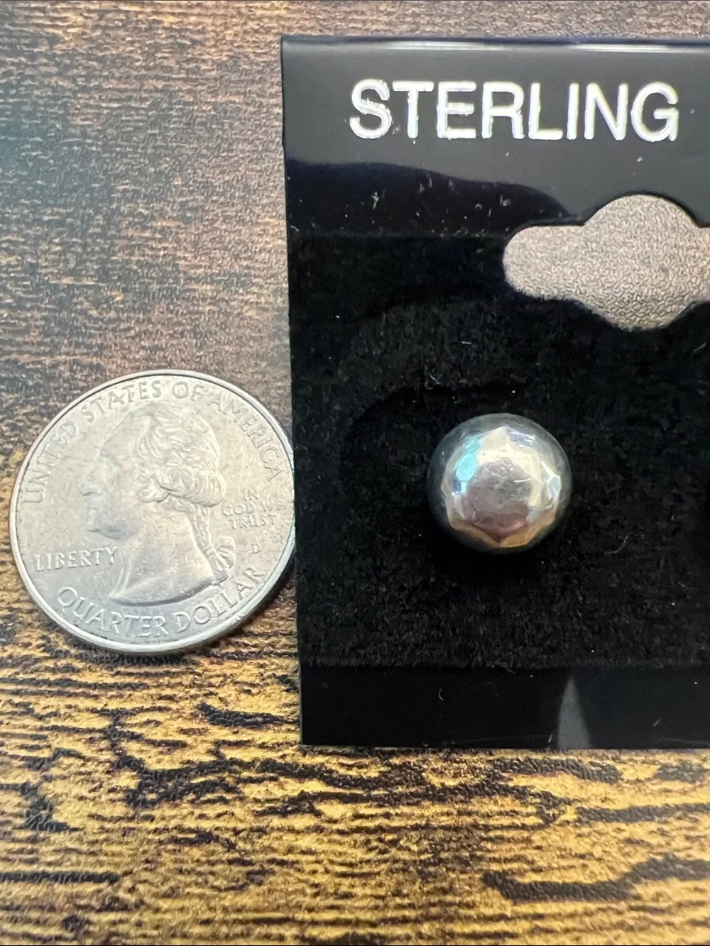 Sterling Silver Hannered ball Stud Earrings